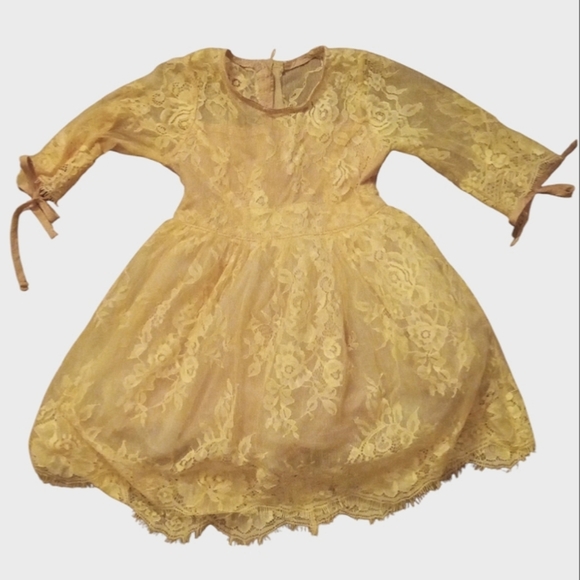 Trish Scully Child Beautiful Lace Dress Cotton Blend 12-18 Mos. Cream Color - Picture 1 of 8